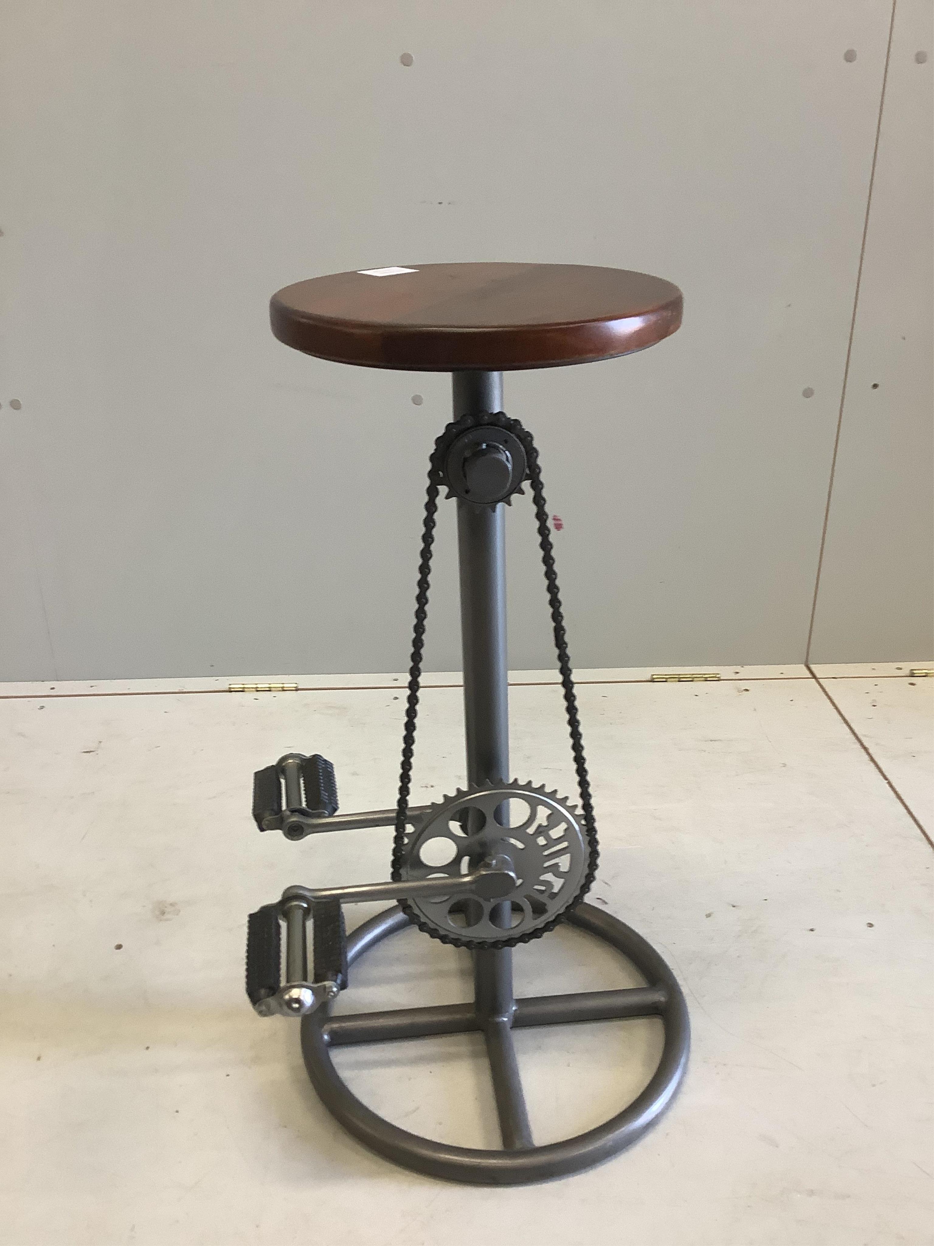 A Contemporary bicycle stool, height 72cm. Condition - good